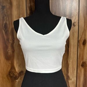 White Crop Tank Top